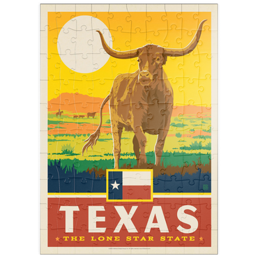 Darstellung des Puzzle Motivs puzzleplate Texas: The Lone Star State, State Pride Vintage Poster 100 Puzzle