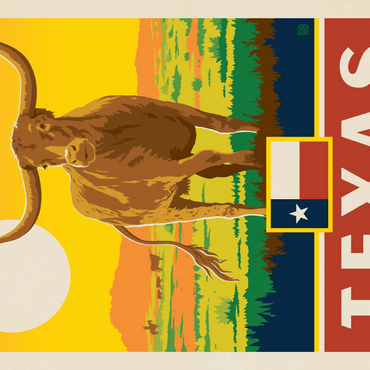 Darstellung des Puzzle Motivs Texas: The Lone Star State, State Pride Vintage Poster 100 Puzzle 3D Modell
