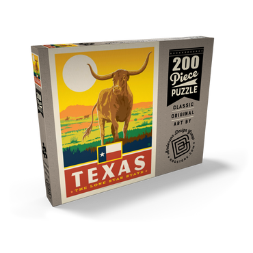 Darstellung des Puzzle Motivs Texas: The Lone Star State, State Pride Vintage Poster 200 Puzzle Schachtel Ansicht2