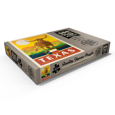 Darstellung des Puzzle Motivs Texas: The Lone Star State, State Pride Vintage Poster 500 Puzzle Schachtel Ansicht1