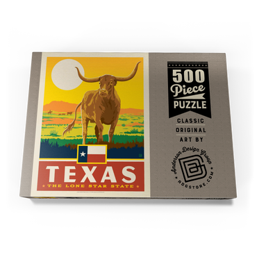 Darstellung des Puzzle Motivs Texas: The Lone Star State, State Pride Vintage Poster 500 Puzzle Schachtel Ansicht3