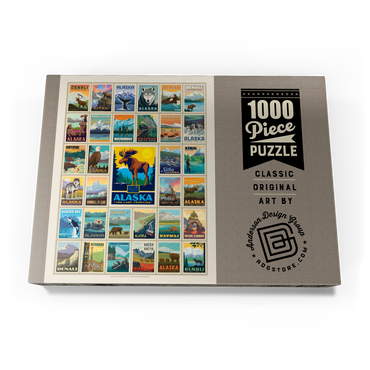 Darstellung des Puzzle Motivs Alaska: Multi-Image Print, State Pride Vintage Poster 1000 Puzzle Schachtel Ansicht3
