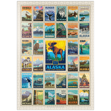 Darstellung des Puzzle Motivs puzzleplate Alaska: Multi-Image Print, State Pride Vintage Poster 1000 Puzzle