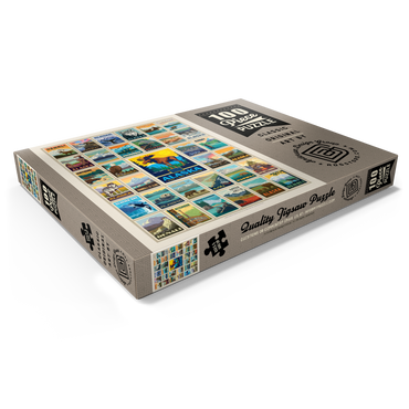 Darstellung des Puzzle Motivs Alaska: Multi-Image Print, State Pride Vintage Poster 100 Puzzle Schachtel Ansicht1