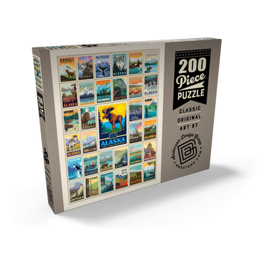 Darstellung des Puzzle Motivs Alaska: Multi-Image Print, State Pride Vintage Poster 200 Puzzle Schachtel Ansicht2