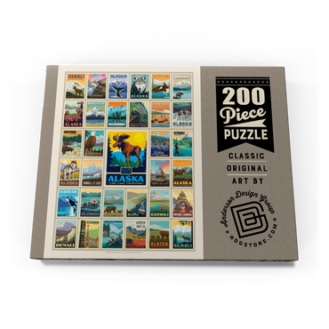Darstellung des Puzzle Motivs Alaska: Multi-Image Print, State Pride Vintage Poster 200 Puzzle Schachtel Ansicht3