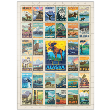 Darstellung des Puzzle Motivs puzzleplate Alaska: Multi-Image Print, State Pride Vintage Poster 200 Puzzle