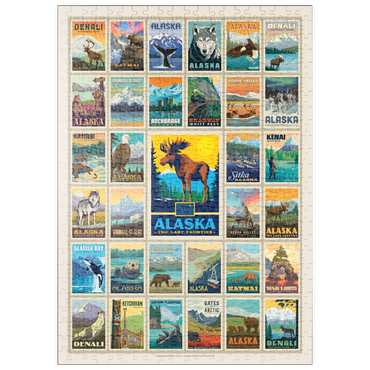 Darstellung des Puzzle Motivs puzzleplate Alaska: Multi-Image Print, State Pride Vintage Poster 500 Puzzle