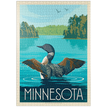 Darstellung des Puzzle Motivs puzzleplate Minnesota: Loon, Vintage Poster 1000 Puzzle
