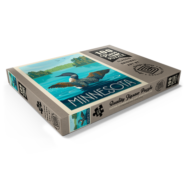 Darstellung des Puzzle Motivs Minnesota: Loon, Vintage Poster 100 Puzzle Schachtel Ansicht1