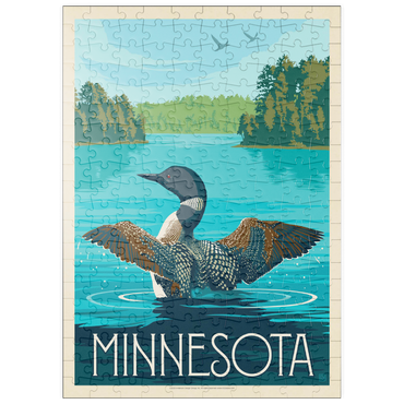 Darstellung des Puzzle Motivs puzzleplate Minnesota: Loon, Vintage Poster 200 Puzzle
