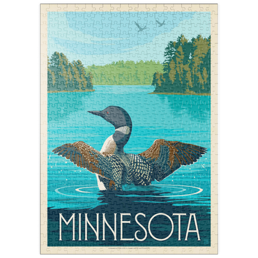 Darstellung des Puzzle Motivs puzzleplate Minnesota: Loon, Vintage Poster 500 Puzzle