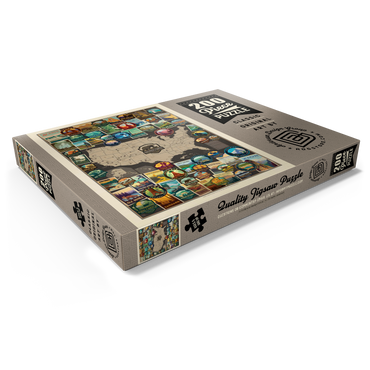 Darstellung des Puzzle Motivs 63-Image National Parks Collage Map, Vintage Poster 200 Puzzle Schachtel Ansicht1
