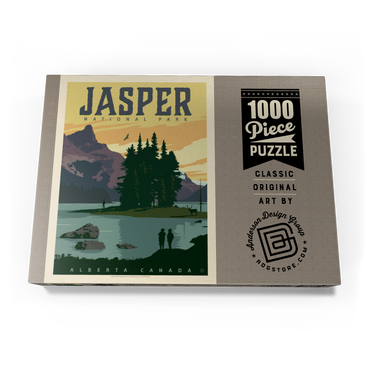 Darstellung des Puzzle Motivs Canada: Jasper National Park, Vintage Poster 1000 Puzzle Schachtel Ansicht3