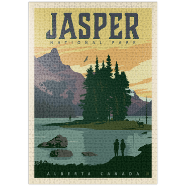 Darstellung des Puzzle Motivs puzzleplate Canada: Jasper National Park, Vintage Poster 1000 Puzzle