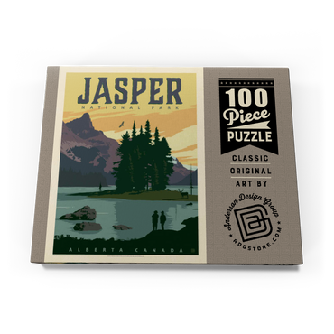 Darstellung des Puzzle Motivs Canada: Jasper National Park, Vintage Poster 100 Puzzle Schachtel Ansicht3