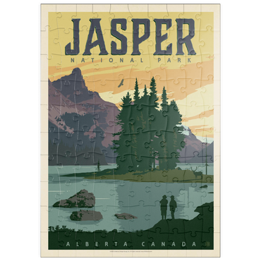 Darstellung des Puzzle Motivs puzzleplate Canada: Jasper National Park, Vintage Poster 100 Puzzle