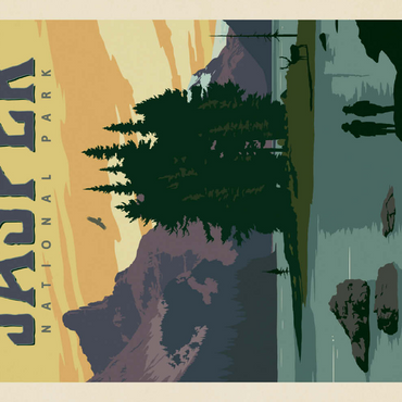 Darstellung des Puzzle Motivs Canada: Jasper National Park, Vintage Poster 100 Puzzle 3D Modell