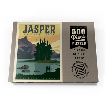 Darstellung des Puzzle Motivs Canada: Jasper National Park, Vintage Poster 500 Puzzle Schachtel Ansicht3