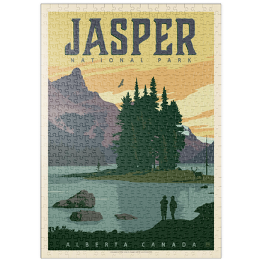 Darstellung des Puzzle Motivs puzzleplate Canada: Jasper National Park, Vintage Poster 500 Puzzle