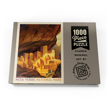Darstellung des Puzzle Motivs Mesa Verde National Park: Golden Moment, Vintage Poster 1000 Puzzle Schachtel Ansicht3