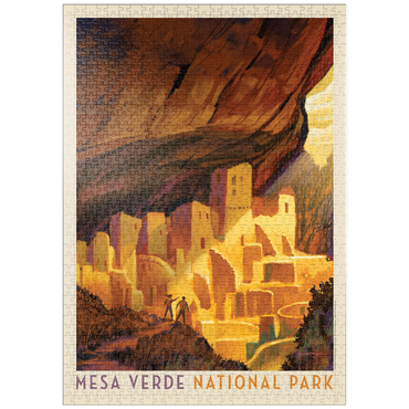 Darstellung des Puzzle Motivs puzzleplate Mesa Verde National Park: Golden Moment, Vintage Poster 1000 Puzzle