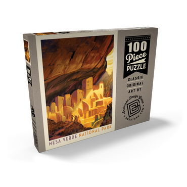 Darstellung des Puzzle Motivs Mesa Verde National Park: Golden Moment, Vintage Poster 100 Puzzle Schachtel Ansicht2