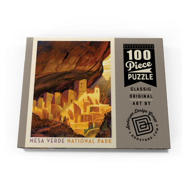 Darstellung des Puzzle Motivs Mesa Verde National Park: Golden Moment, Vintage Poster 100 Puzzle Schachtel Ansicht3