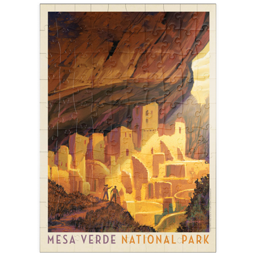 Darstellung des Puzzle Motivs puzzleplate Mesa Verde National Park: Golden Moment, Vintage Poster 100 Puzzle
