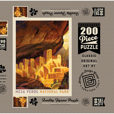 Darstellung des Puzzle Motivs Mesa Verde National Park: Golden Moment, Vintage Poster 200 Puzzle Schachtel 3D Modell