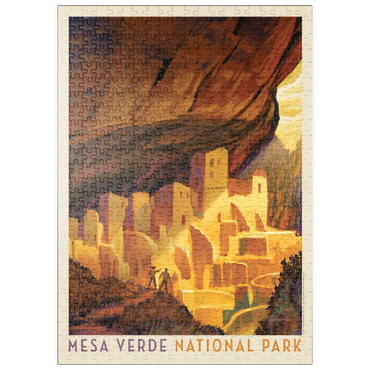 Darstellung des Puzzle Motivs puzzleplate Mesa Verde National Park: Golden Moment, Vintage Poster 500 Puzzle