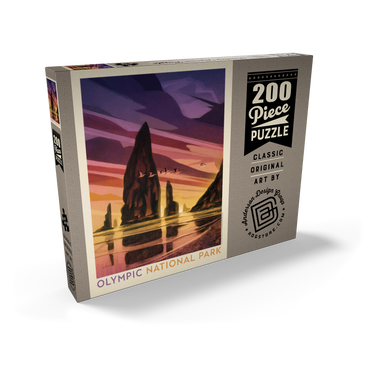 Darstellung des Puzzle Motivs Olympic National Park: Pelican Sunset, Vintage Poster 200 Puzzle Schachtel Ansicht2