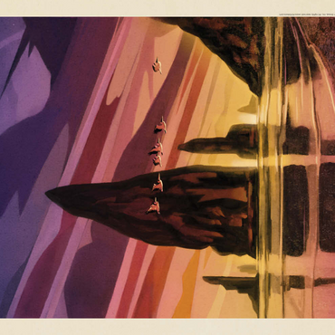 Darstellung des Puzzle Motivs Olympic National Park: Pelican Sunset, Vintage Poster 500 Puzzle 3D Modell