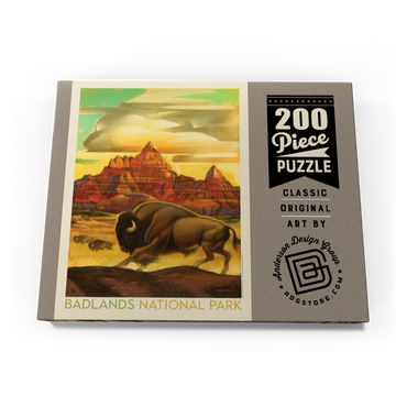 Darstellung des Puzzle Motivs Badlands National Park: Rumbling Herd, Vintage Poster 200 Puzzle Schachtel Ansicht3
