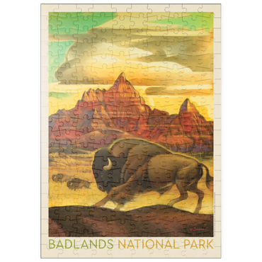 Darstellung des Puzzle Motivs puzzleplate Badlands National Park: Rumbling Herd, Vintage Poster 200 Puzzle