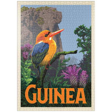 Darstellung des Puzzle Motivs puzzleplate Guinea: A multi-faceted jewel of West Africa, Vintage Poster 1000 Puzzle