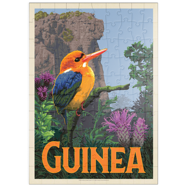 Darstellung des Puzzle Motivs puzzleplate Guinea: A multi-faceted jewel of West Africa, Vintage Poster 100 Puzzle