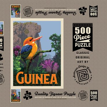 Darstellung des Puzzle Motivs Guinea: A multi-faceted jewel of West Africa, Vintage Poster 500 Puzzle Schachtel 3D Modell