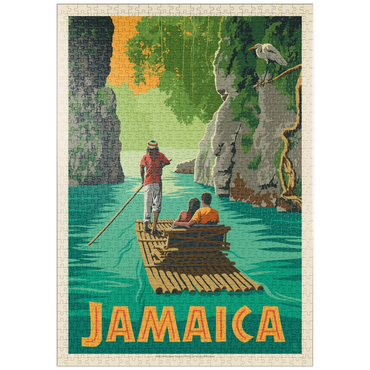 Darstellung des Puzzle Motivs puzzleplate Jamaica: Rafting in Paradise, Vintage Poster 1000 Puzzle