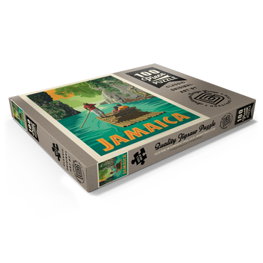 Darstellung des Puzzle Motivs Jamaica: Rafting in Paradise, Vintage Poster 100 Puzzle Schachtel Ansicht1