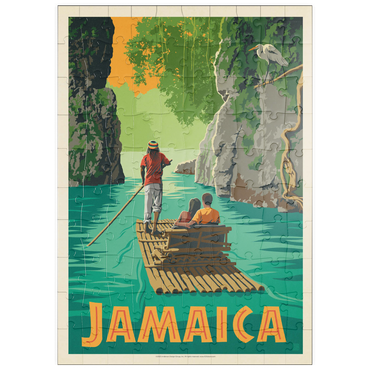 Darstellung des Puzzle Motivs puzzleplate Jamaica: Rafting in Paradise, Vintage Poster 100 Puzzle