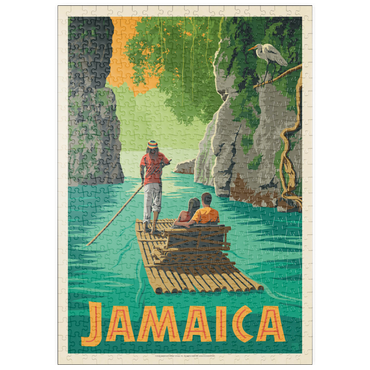 Darstellung des Puzzle Motivs puzzleplate Jamaica: Rafting in Paradise, Vintage Poster 500 Puzzle