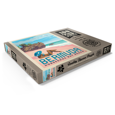 Darstellung des Puzzle Motivs Bermuda: Horseshoe Bay Beach, Vintage Poster 100 Puzzle Schachtel Ansicht1
