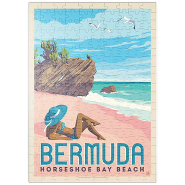 Darstellung des Puzzle Motivs puzzleplate Bermuda: Horseshoe Bay Beach, Vintage Poster 200 Puzzle