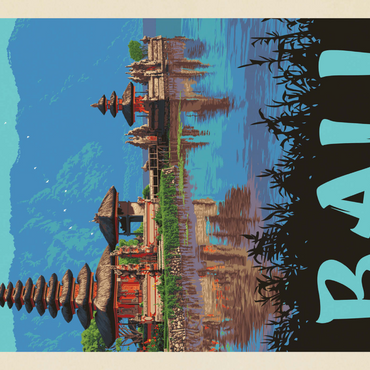 Darstellung des Puzzle Motivs Bali: Ein atemberaubendes tropisches Paradies, Vintage Poster 1000 Puzzle 3D Modell