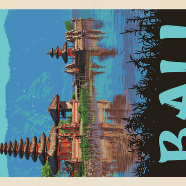 Darstellung des Puzzle Motivs Bali: Ein atemberaubendes tropisches Paradies, Vintage Poster 200 Puzzle 3D Modell