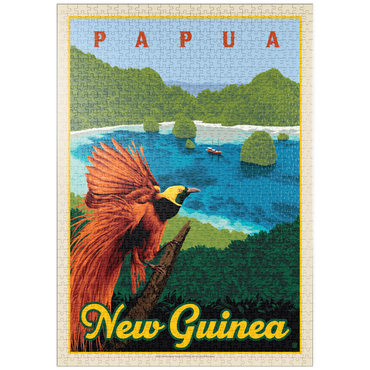 Darstellung des Puzzle Motivs puzzleplate Papua New Guinea: Ein Paradies biologischer Vielfalt, Vintage Poster 1000 Puzzle