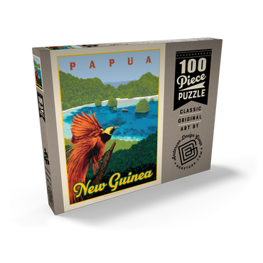 Darstellung des Puzzle Motivs Papua New Guinea: Ein Paradies biologischer Vielfalt, Vintage Poster 100 Puzzle Schachtel Ansicht2