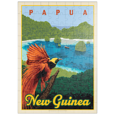 Darstellung des Puzzle Motivs puzzleplate Papua New Guinea: Ein Paradies biologischer Vielfalt, Vintage Poster 100 Puzzle