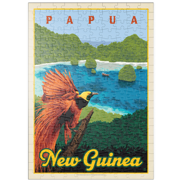 Darstellung des Puzzle Motivs puzzleplate Papua New Guinea: Ein Paradies biologischer Vielfalt, Vintage Poster 200 Puzzle